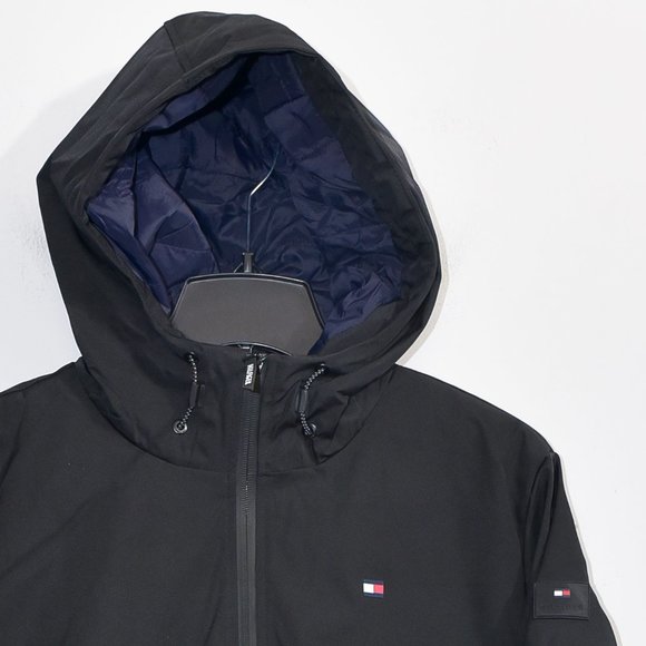 BLACK NWT Tommy Hilfiger Men’s Performance Hooded Jacket - Picture 8 of 10